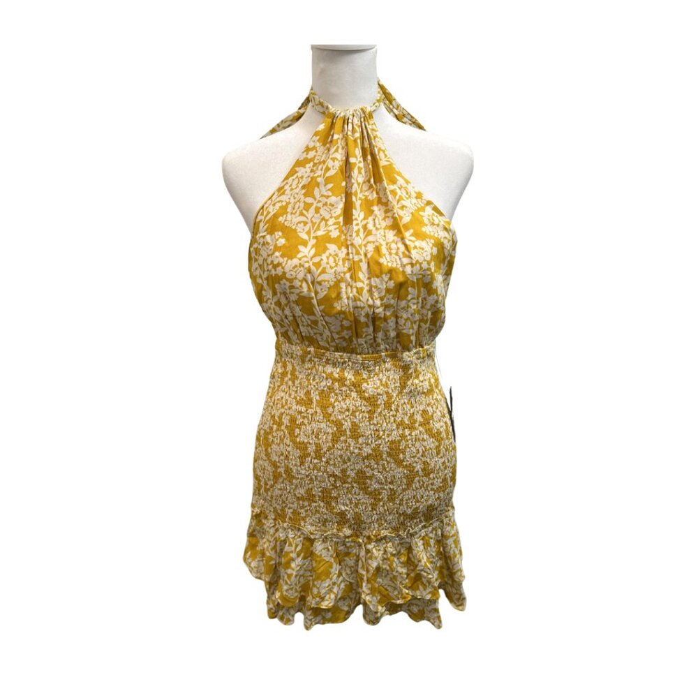 NWT Lulus floral halter mini dress